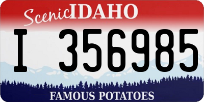 ID license plate I356985