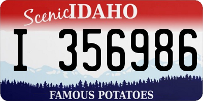 ID license plate I356986