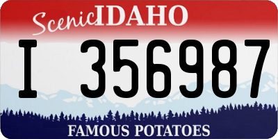 ID license plate I356987