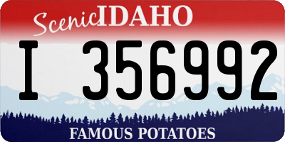 ID license plate I356992