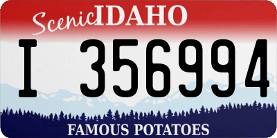 ID license plate I356994