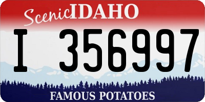 ID license plate I356997