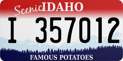ID license plate I357012