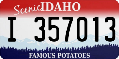 ID license plate I357013