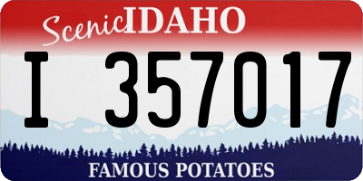 ID license plate I357017