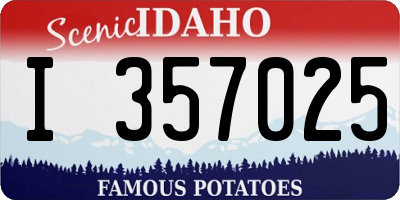 ID license plate I357025