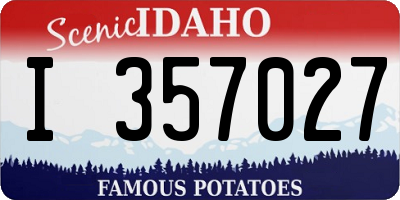 ID license plate I357027