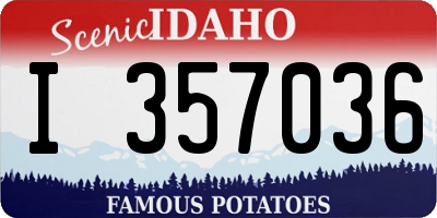 ID license plate I357036