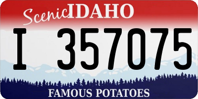 ID license plate I357075