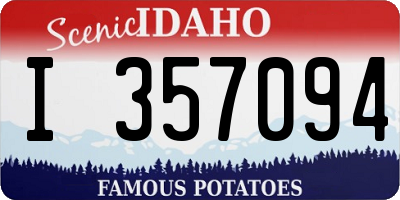 ID license plate I357094
