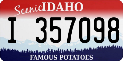 ID license plate I357098