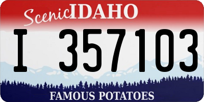 ID license plate I357103