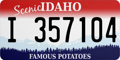 ID license plate I357104