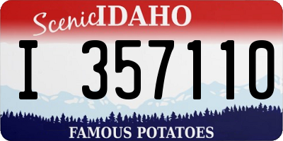 ID license plate I357110