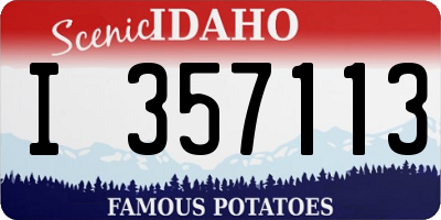 ID license plate I357113