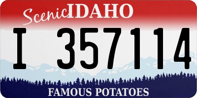 ID license plate I357114