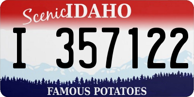 ID license plate I357122