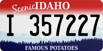 ID license plate I357227