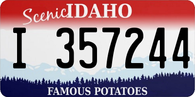 ID license plate I357244
