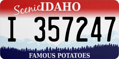 ID license plate I357247