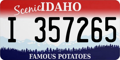 ID license plate I357265