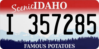 ID license plate I357285