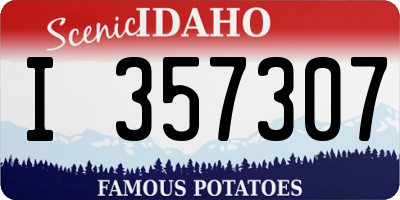 ID license plate I357307