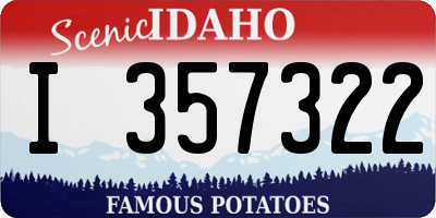 ID license plate I357322