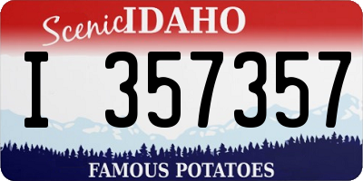 ID license plate I357357