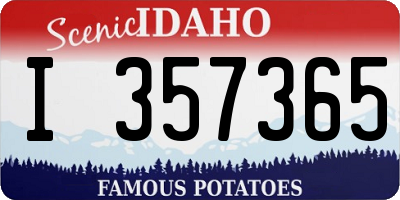 ID license plate I357365