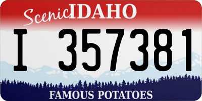 ID license plate I357381