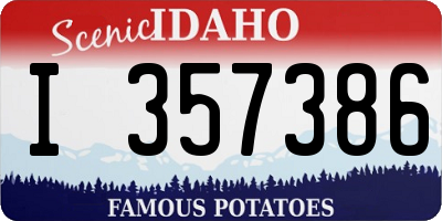 ID license plate I357386