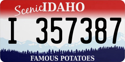 ID license plate I357387