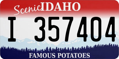 ID license plate I357404