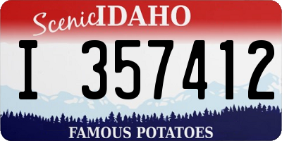 ID license plate I357412