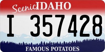 ID license plate I357428