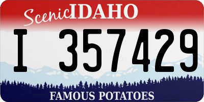 ID license plate I357429