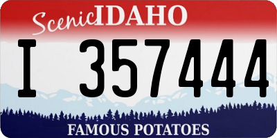 ID license plate I357444