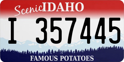 ID license plate I357445
