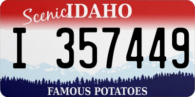 ID license plate I357449