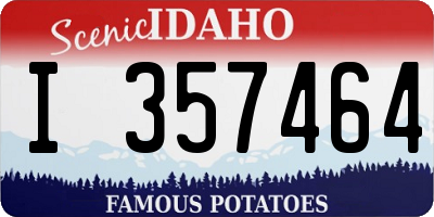 ID license plate I357464