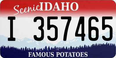 ID license plate I357465