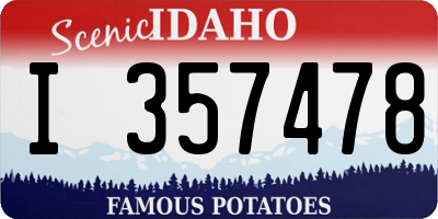 ID license plate I357478