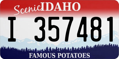 ID license plate I357481