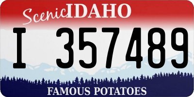 ID license plate I357489