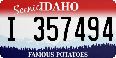 ID license plate I357494