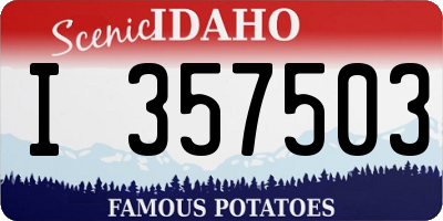 ID license plate I357503