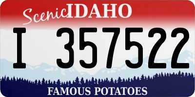 ID license plate I357522