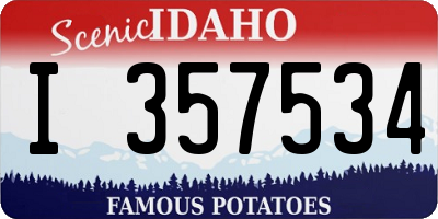 ID license plate I357534