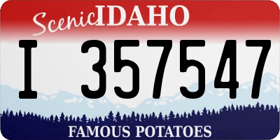ID license plate I357547